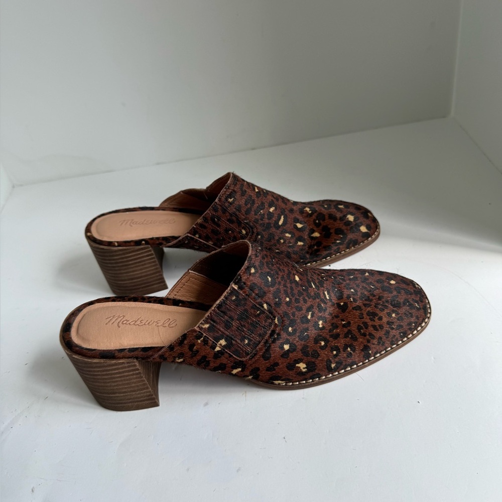 Madewell The Carey Mule in Painted Leopard Calf Hair. Size 10 - Picture 9 of 16